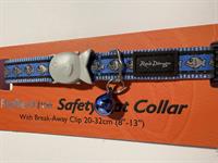 Red Dingo - Smart reflekshalsbånd til katte BLÅ M/FISK